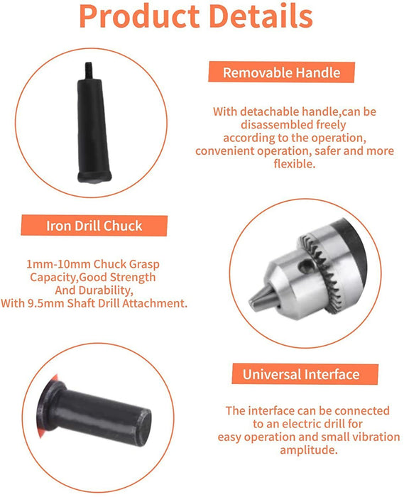 90° Degree Right Angle Drill Attachment  1/4" Drive Adapter With Chuck Key