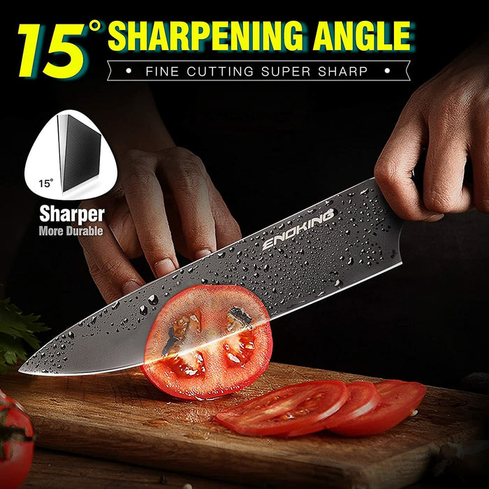 2PC 200MM Butchers Knife 190MM Sharpening Steel Middle FineCut Razor sharp blade