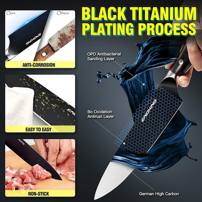 2PC 200MM Butchers Knife 190MM Sharpening Steel Middle FineCut Razor sharp blade