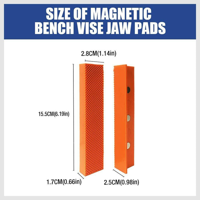 2x 6 inch Magnetic Soft Vise Jaws Pad Nylon Bench Vice Protection Strip (A)