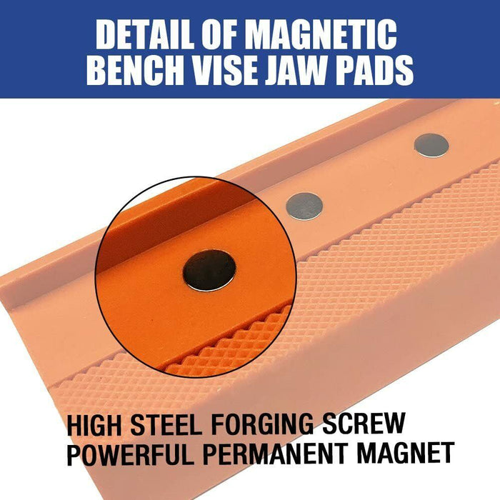 2x 6 inch Magnetic Soft Vise Jaws Pad Nylon Bench Vice Protection Strip (A)