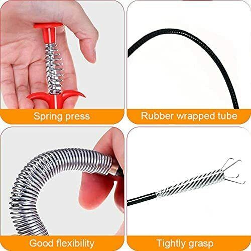 2PC Flexible grabber claw pick up reacher tool with 4 claws bendable hose pickup