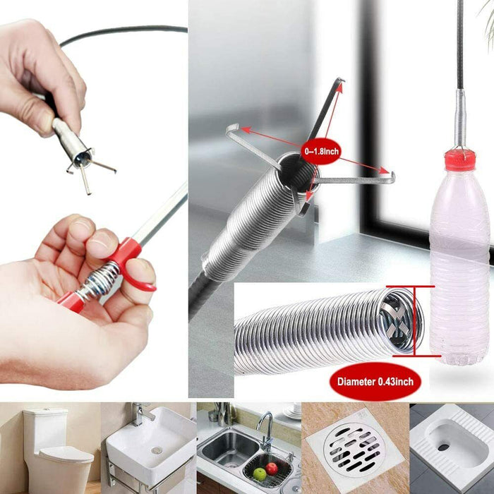 2PC Flexible grabber claw pick up reacher tool with 4 claws bendable hose pickup