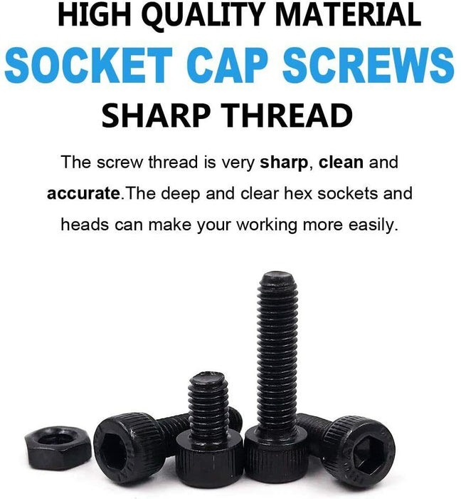 77PC Plain Black Uncoated Socket Head Cap Screw M4/M5/M8/M10