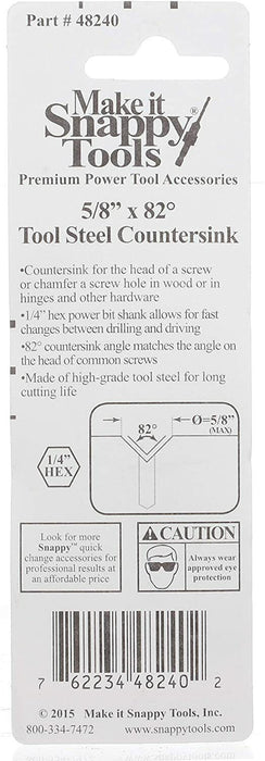 Snappy HSS COUNTERSINK BIT 5/8" For Wood, Chamfer Pre-Drilled Holes *USA Made