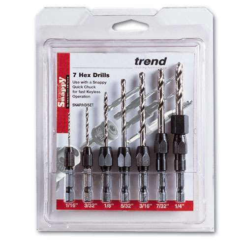 7PC Trend Snappy SNAP/D/SET/2 HSS Quick Release Drill Bit Set  Made in USA