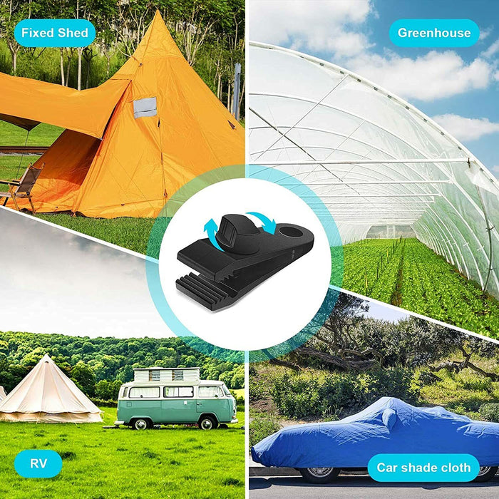 6Pcs Tarp Tarpauline Awning Clips Tie Down Clamp Bushcraft Camping Survival AU