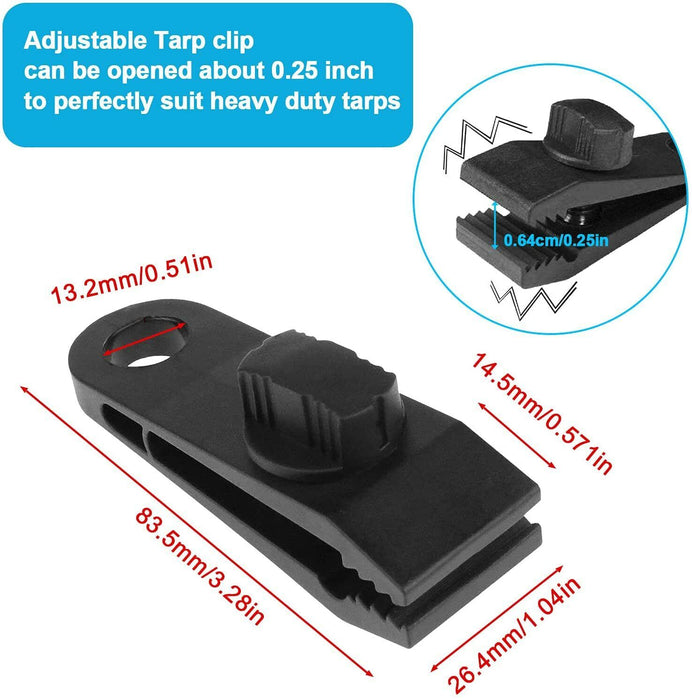 6Pcs Tarp Tarpauline Awning Clips Tie Down Clamp Bushcraft Camping Survival AU