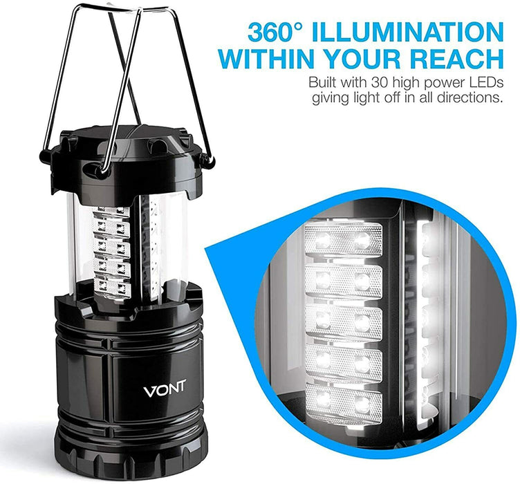 2PC 3W COB LED 12.4cm Mini Lantern Lamp 100 Lumens Light w/ AAA Batteries