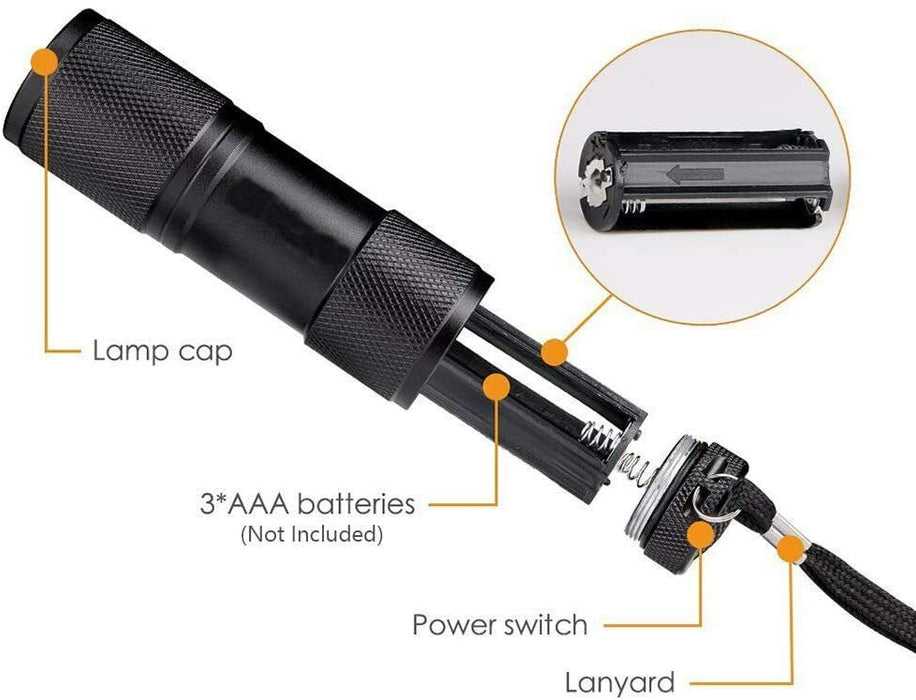 Portable Torch Mini Bright 9 LED Survival Camping Hiking Outdoor Pocket Multi