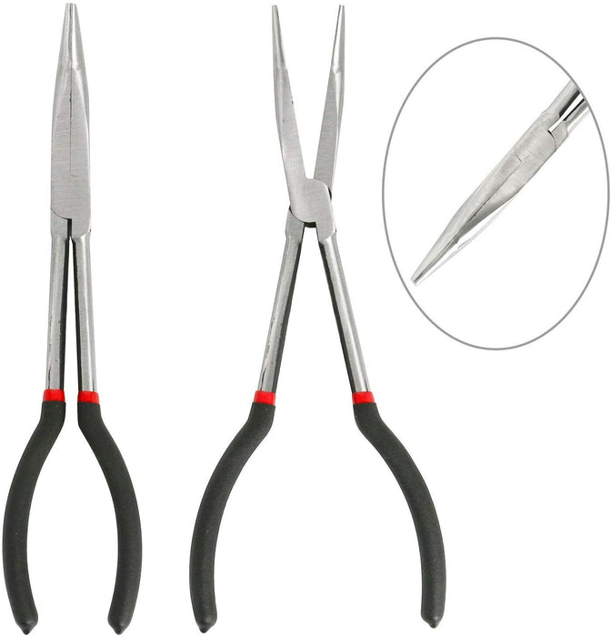 GRIP 5PCS 11"NEEDLE NOSE PLIERS SET LONG REACH PLIERS Long Reach Nose Pliers Set