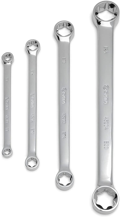 4 Piece - E TORX Spanner Wrench  CR-V  E6 - E24 (8 sizes)Polished Chrome finish - FISHER DISCOUNT