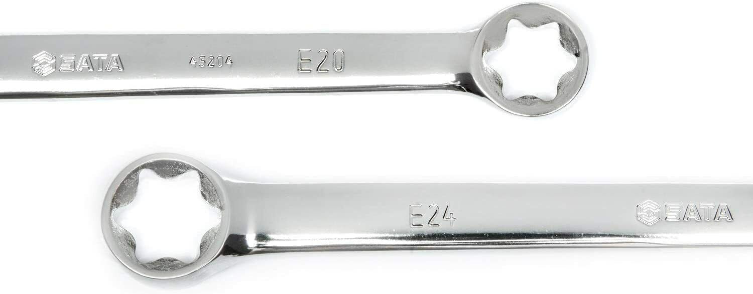 4 Piece - E TORX Spanner Wrench  CR-V  E6 - E24 (8 sizes)Polished Chrome finish - FISHER DISCOUNT