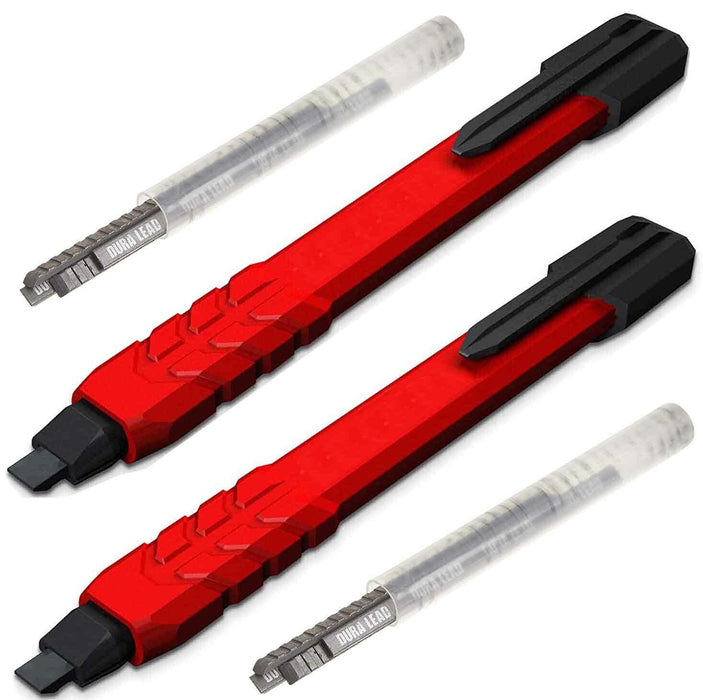 2PC Carpenters / Builders Mechanical Pencil For Wood Concret Ceramic 10PC Refill