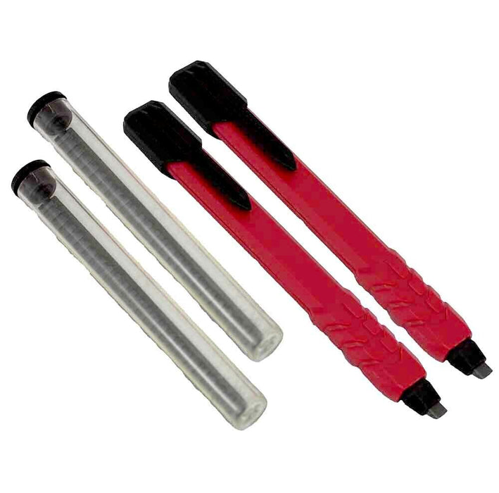 2PC Carpenters / Builders Mechanical Pencil For Wood Concret Ceramic 10PC Refill