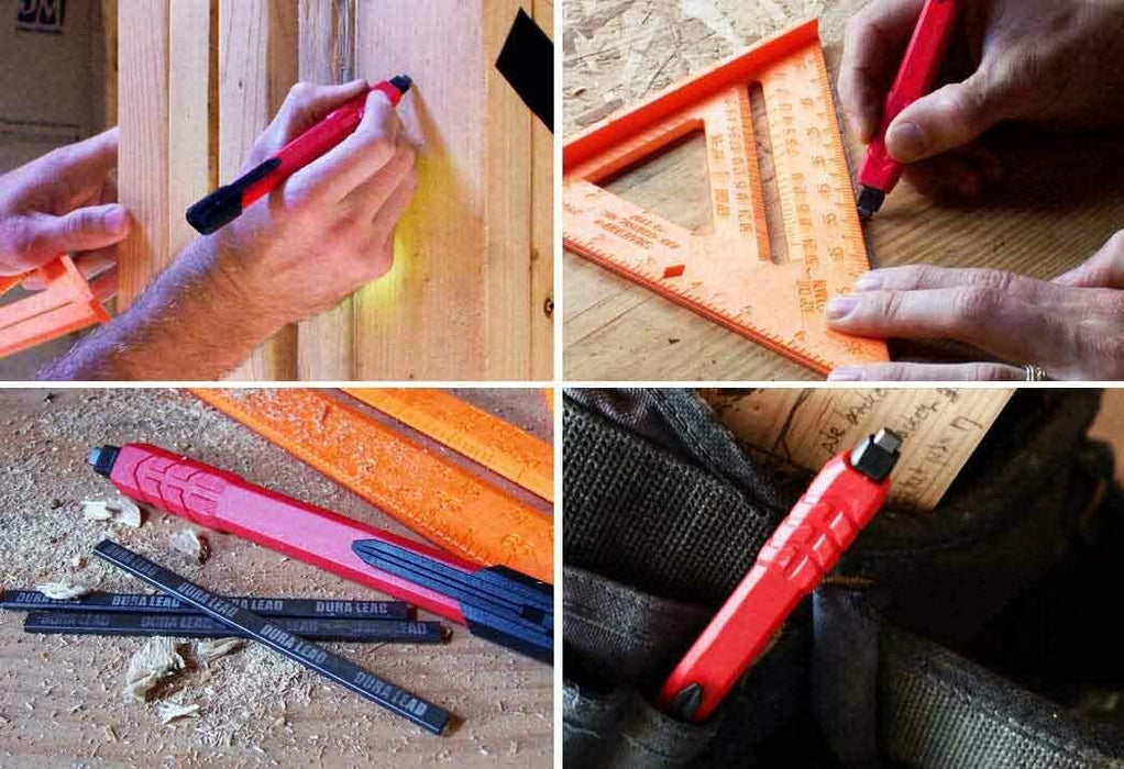 2PC Carpenters / Builders Mechanical Pencil For Wood Concret Ceramic 10PC Refill