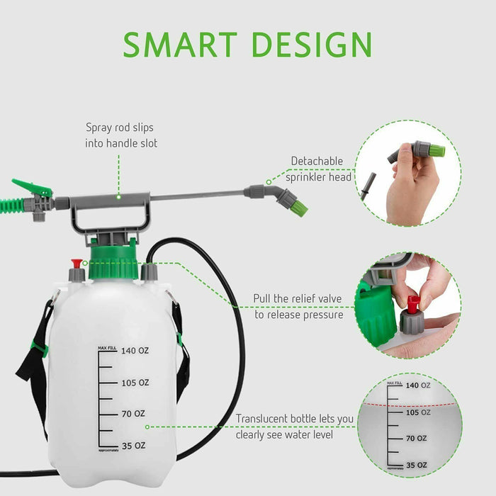 3-8L Pressure Sprayer Knapsack Portable Garden Yard Weed Pump Pesticide Chemical