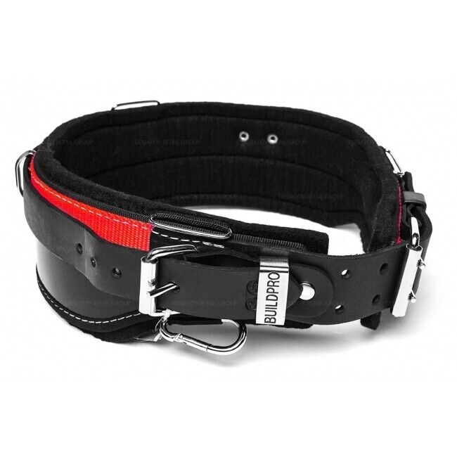 BuildPro Carpenters Builders Belt 36" Leather Heavy Duty Stitching LBBSRC36