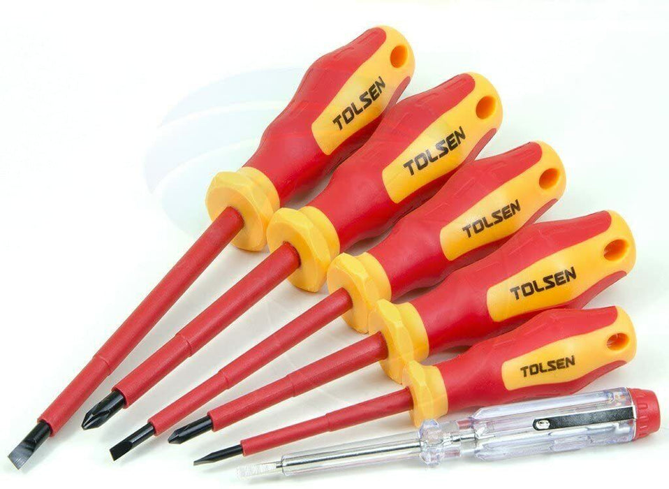 6 PCS VDE Certified ELECTRICIAN Insulated SCREWDRIVER SET 1000V Electrical Tool