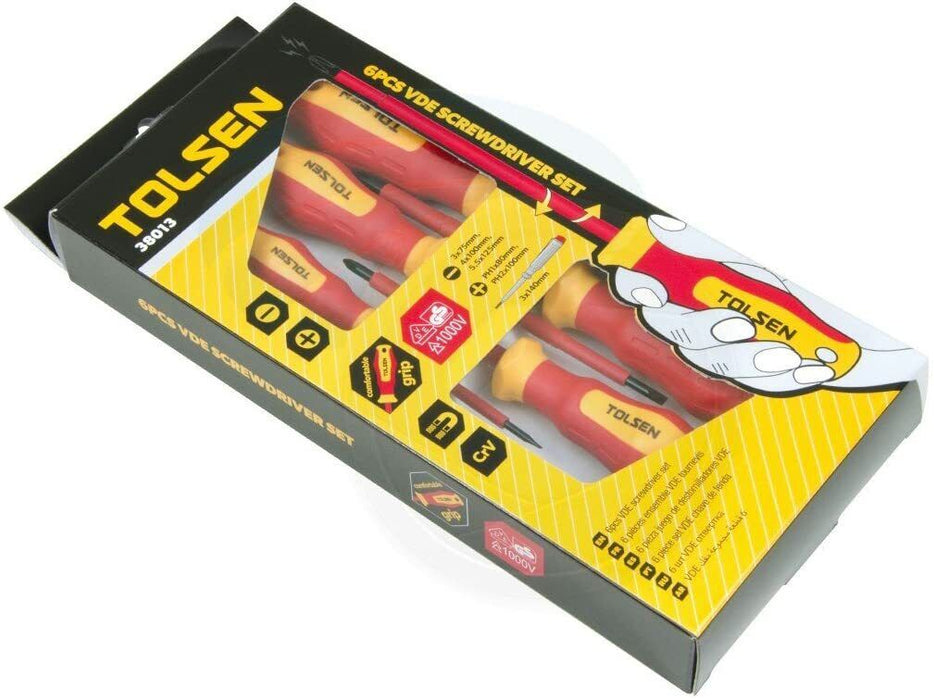 6 PCS VDE Certified ELECTRICIAN Insulated SCREWDRIVER SET 1000V Electrical Tool