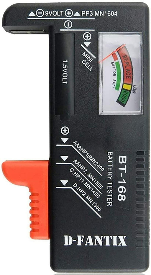 Digital Universal Battery Tester Fits AA AAA C D 9V and Button Cells LCD Display - FISHER DISCOUNT