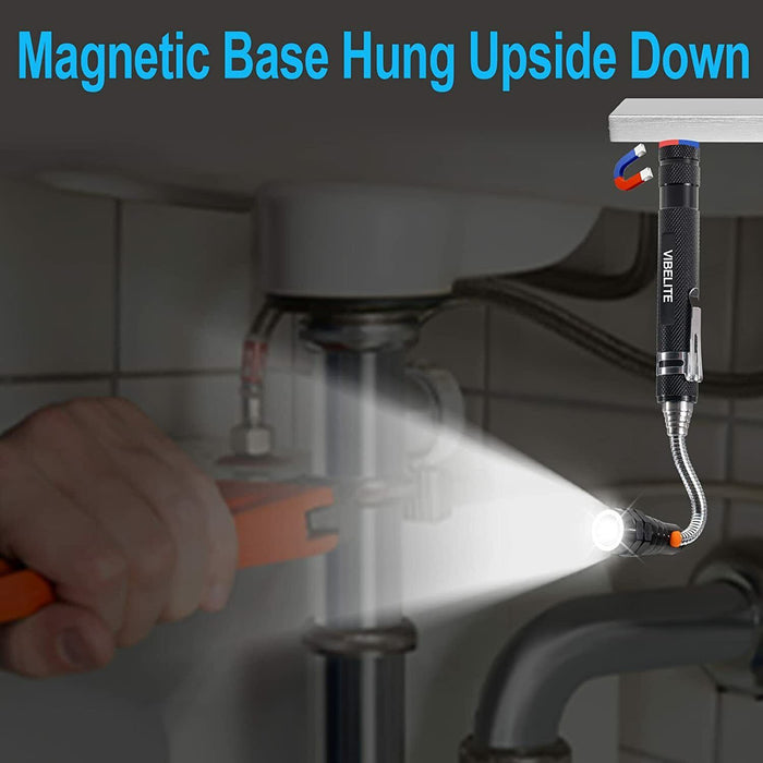 3 LED Flashlight Magnetic Torch Flexible Telescopic Pick-Up Lamp Worklight Tool