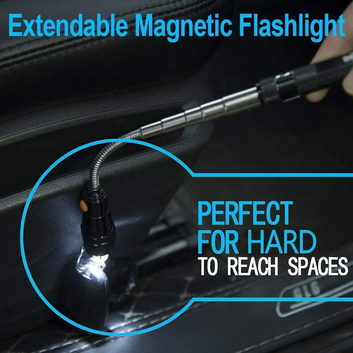 3 LED Flashlight Magnetic Torch Flexible Telescopic Pick-Up Lamp Worklight Tool