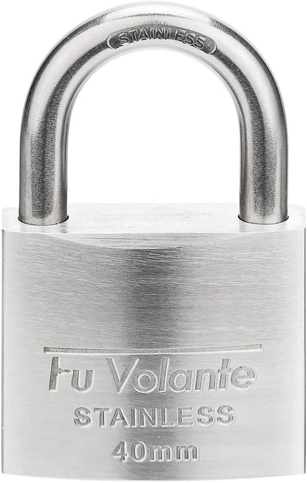 30/40/50mm Heavy Duty Stainless Steel Padlocks Marine Grade Padlocks 3 keys - FISHER DISCOUNT