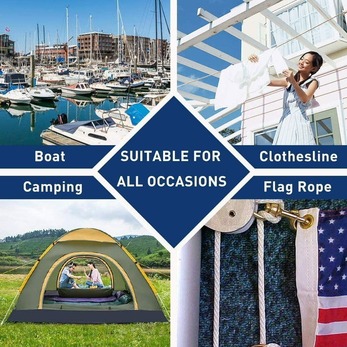 10PC Rope 40m 8mm Multi Braided Thick All Purpose Car Boat Trailer Outdoor Cord