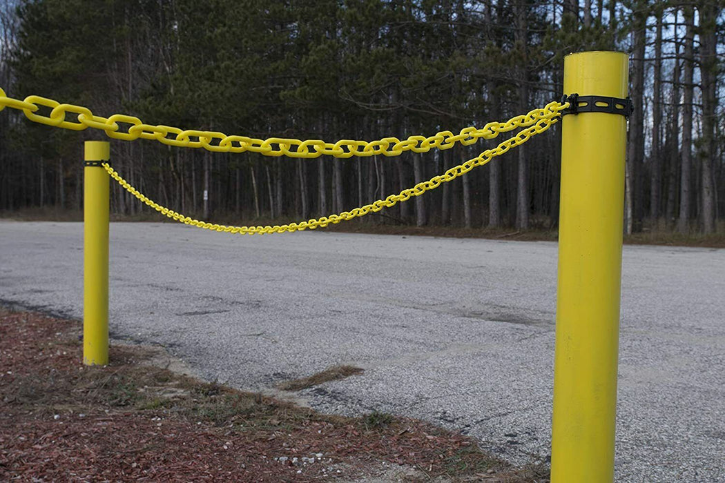 Yellow Plastic Safety Chain 6mm x 10 meter roll plastic link warning chain AU