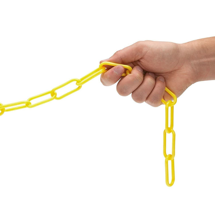 Yellow Plastic Safety Chain 6mm x 10 meter roll plastic link warning chain AU