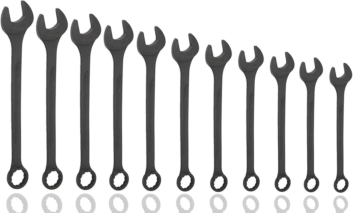 11PC Heavy Duty Jumbo Combination Spanner Set Black Oxide Finish 34-50mm