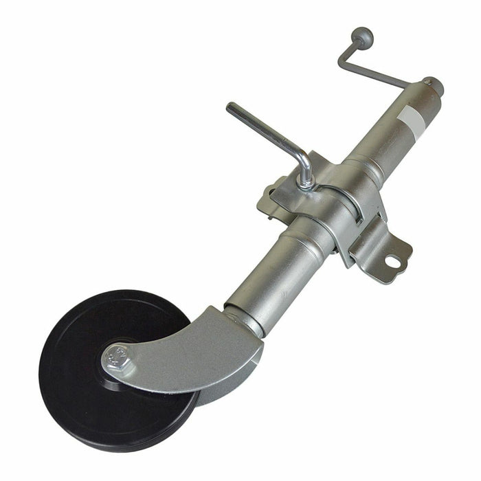 Trailer Jockey Wheel 6" Swivel Swing Up 450kg Solid Tyre 250mm Extension Caravan