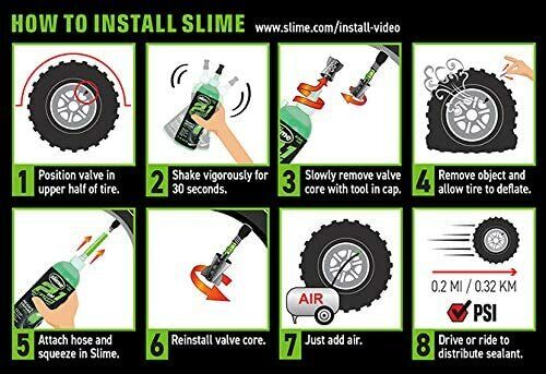 Slime Tire Sealant 946ml Puncture Repair Prevent Repair Flat Tyres Made in USA