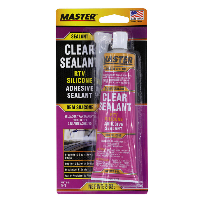 Master Premium Clear Silicone Adhesive Sealant Adhesive Sealant 85g Made in USA