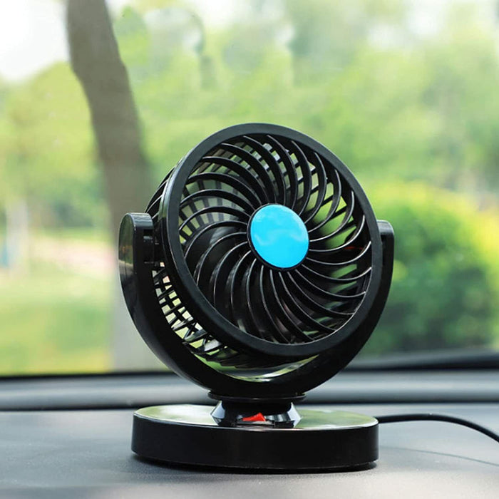 12V 3 Speed 360° Rotatable Dual Head Car Air Cooling Fan Adjustable Dashboard