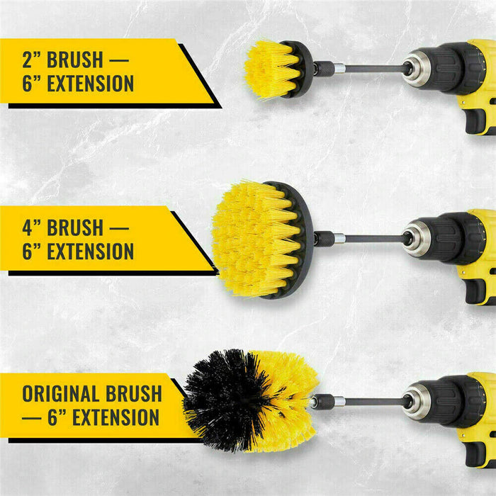 NEW 3pcs Drill Brush Tub Cleaner Grout Power Scrubber Cleaning Combo Tool Kit