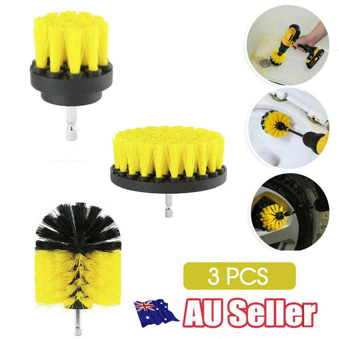 NEW 3pcs Drill Brush Tub Cleaner Grout Power Scrubber Cleaning Combo Tool Kit