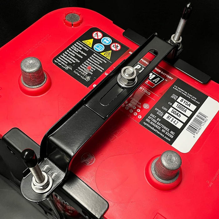 342x200mm Universal Car Battery Tray Clamp Bracket Metal Holder Large Adjustable