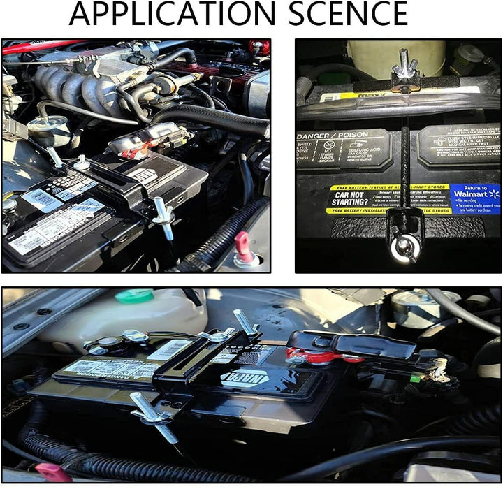 342x200mm Universal Car Battery Tray Clamp Bracket Metal Holder Large Adjustable