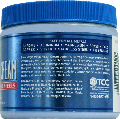 Blue Magic Metal Polish Cream 200g Jar for Chrome, Aluminium and Mag Wheels - FISHER DISCOUNT