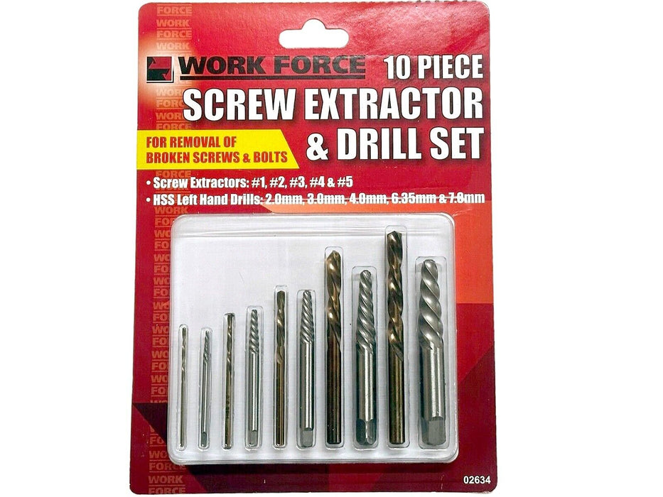 Screw Extractor Set Drill Bits Easy Ezy Out Broken Damaged Bolt Bit Remover Kit