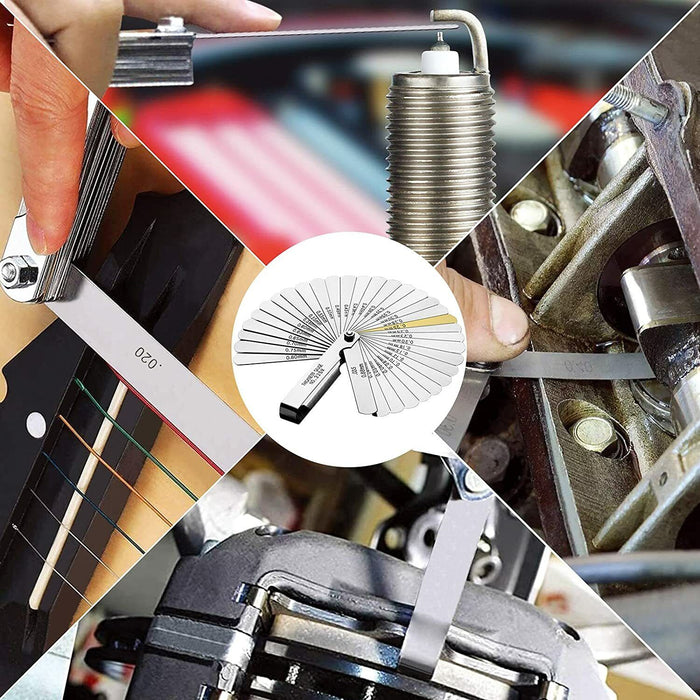 32 Blade Feeler Gauge Dual Marked MM/Inch Thickness Gap Metric Filler Tool Honda