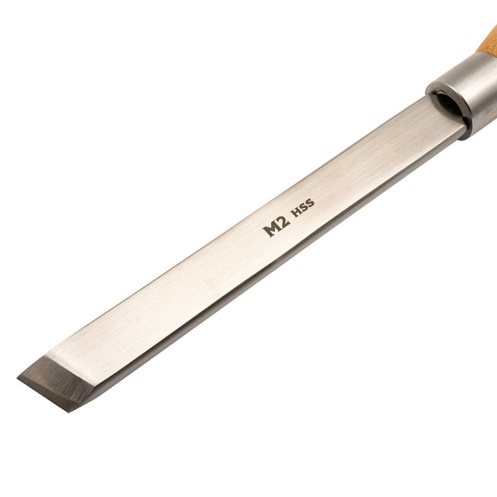 Lathe Wood Turning 24mm M2 HSS Oval Skew Wood Turning Chisel 250mml Handle AU