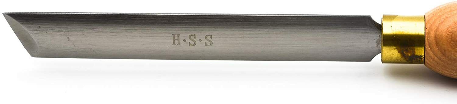Lathe Wood Turning 24mm M2 HSS Oval Skew Wood Turning Chisel 250mml Handle AU