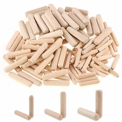 6mm 8mm 10mm Fluted Wooden Hardwood Timber Dowels Dowel Pin Pins Craft Cabinet - FISHER DISCOUNT