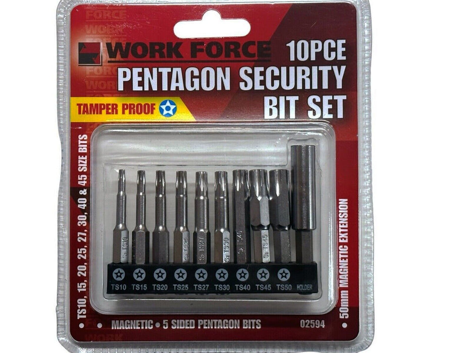 9PC Set S2 Steel Screwdriver Bits Bit Pentagonal TS10,15,20,25,27,30,40 45 50mm