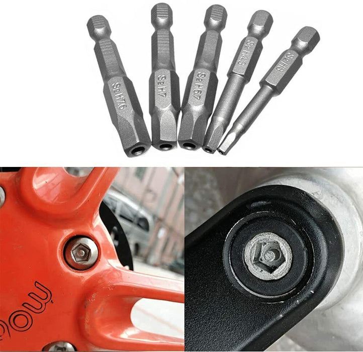 9PC Set S2 Steel Screwdriver Bits Bit Pentagonal TS10,15,20,25,27,30,40 45 50mm