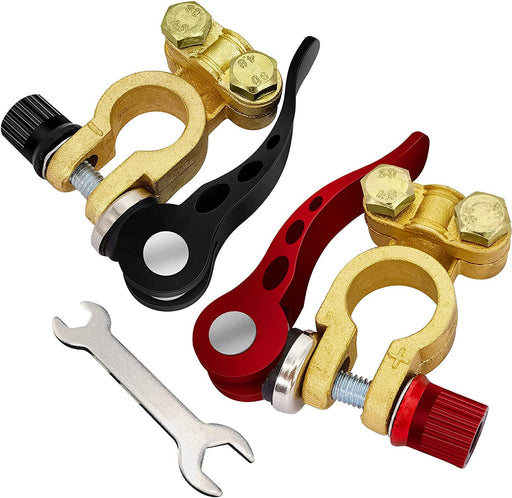 2x Quick Release Battery Terminals Connector Copper Clamps Car Truck Marine 12V - FISHER DISCOUNT