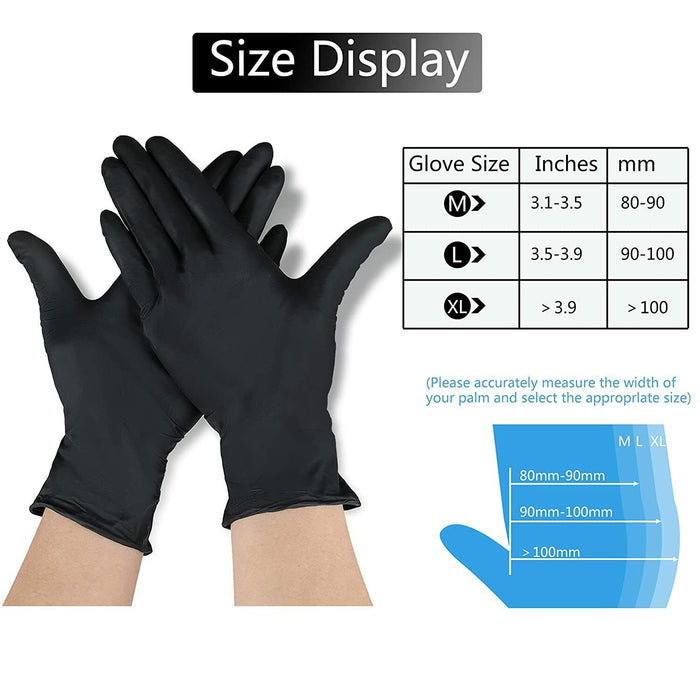 Black Nitrile Gloves Disposable Industrial Powder Free Mechanic Non Sterile 50PC